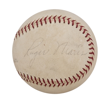 Mickey Mantle, Roger Maris, Whitey Ford and Yogi Berra Signed OAL Cronin Baseball (PSA/DNA)
